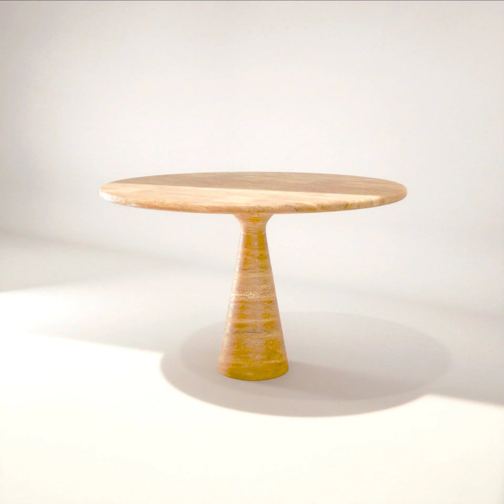 [MILA] Yellow Travertine Dinnig Table - Modern Travertine Furniture