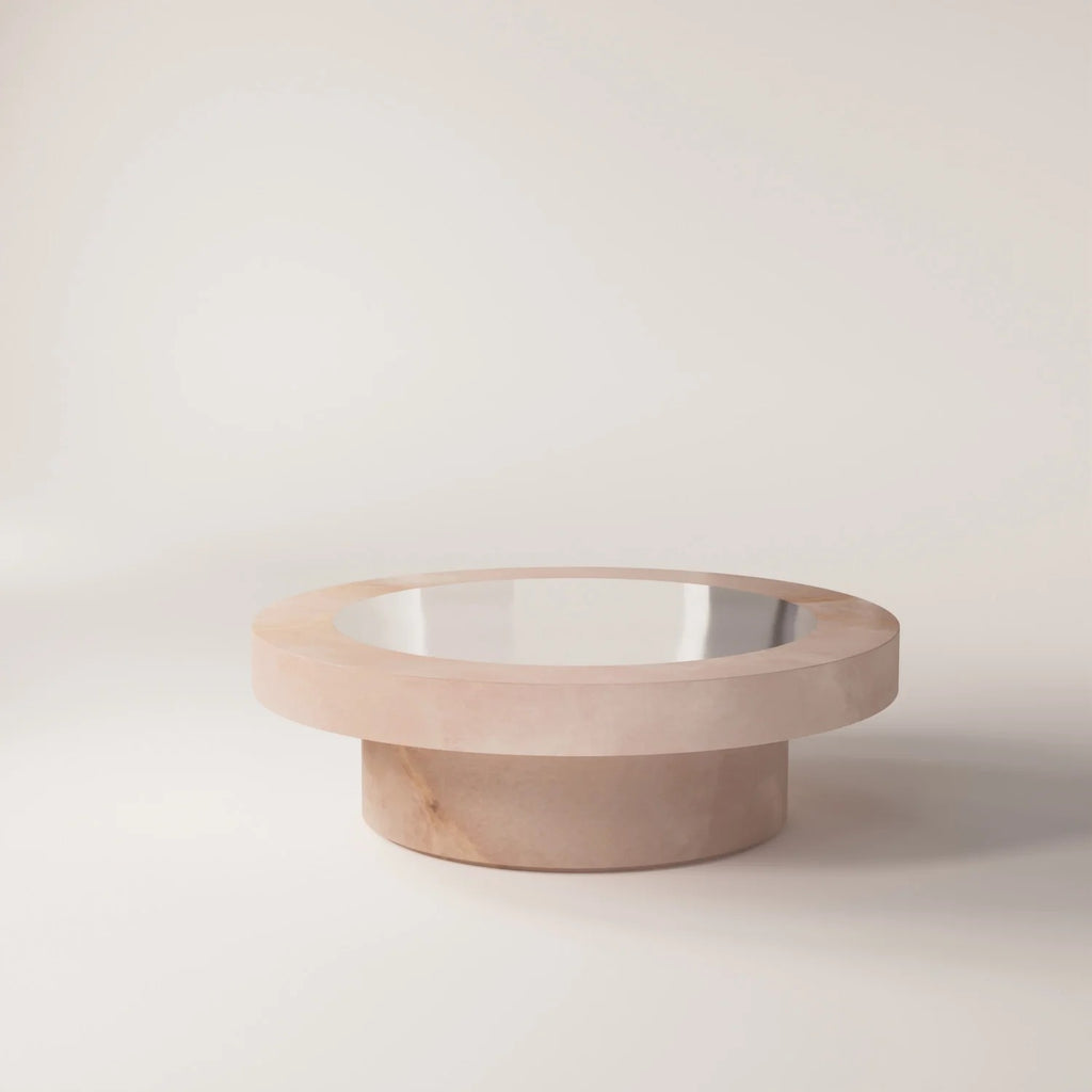 VARNA Pink Onyx  Coffee Table - Modern Travertine Furniture