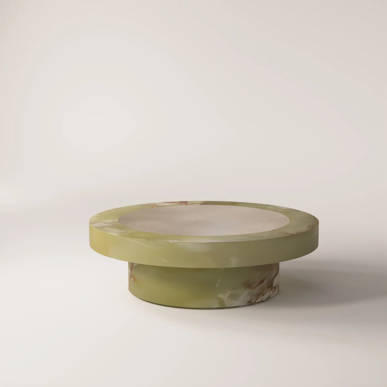 VARNA Green Onyx  Coffee Table - Modern Travertine Furniture