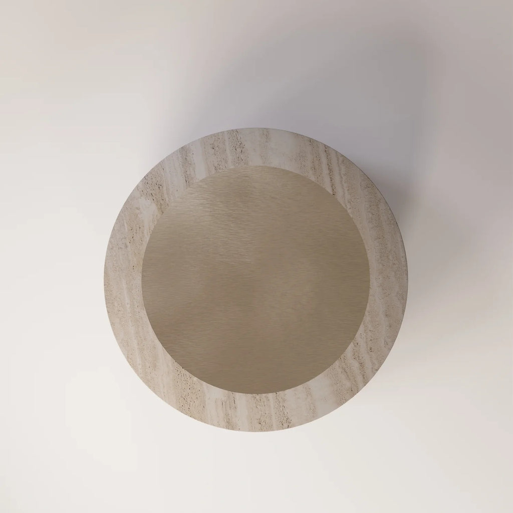 VARNA Travertine Vein Cut Coffee Table - Modern Travertine Furniture