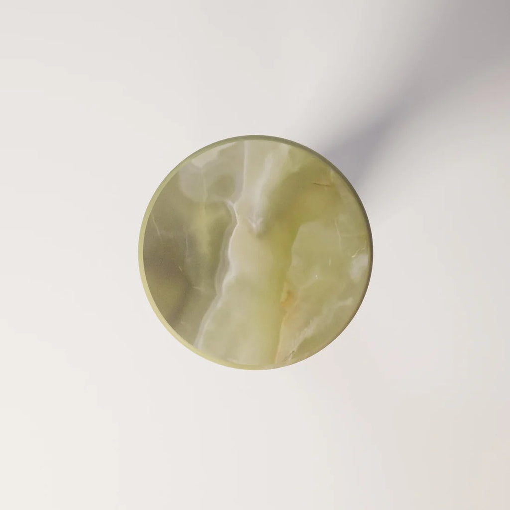 MÛKES S Green Forest Side Table - Modern Travertine Furniture