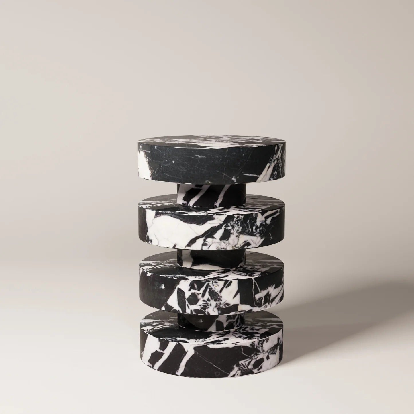 NOË 45 Noir Antique Side Table - Modern Travertine Furniture