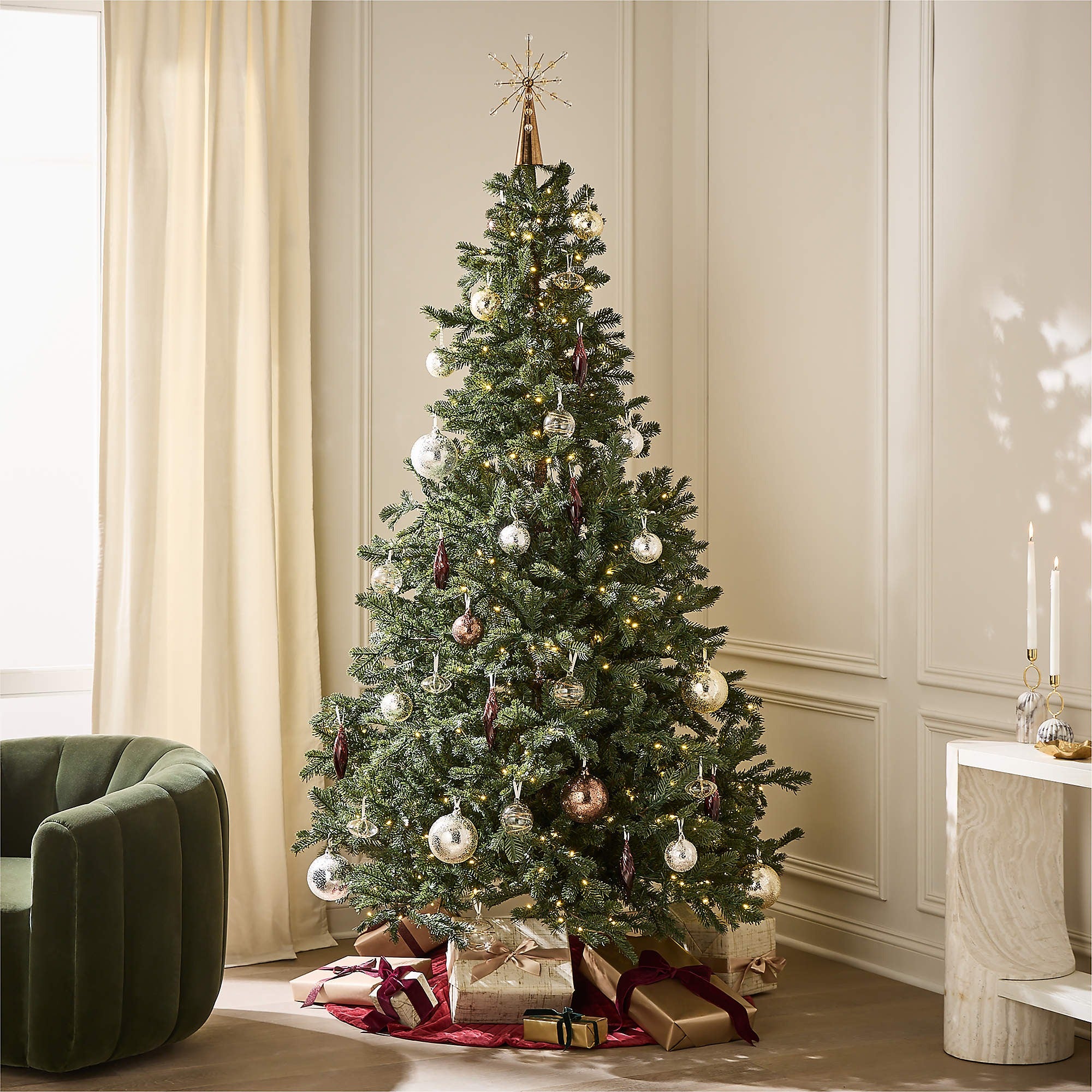 Faux Noble Fir Pre-Lit LED Christmas Tree with Warm White Lights 7.5'