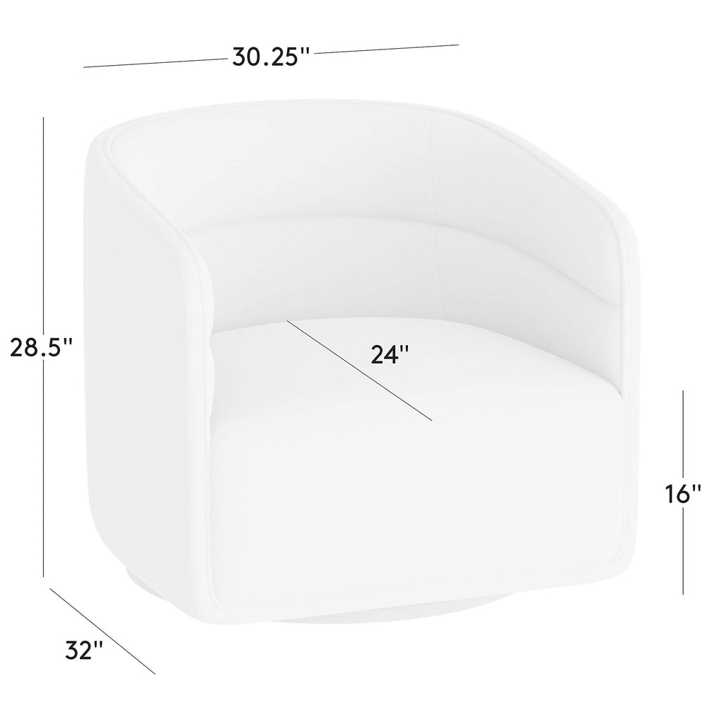 Sai White Performance Fabric Swivel Chair