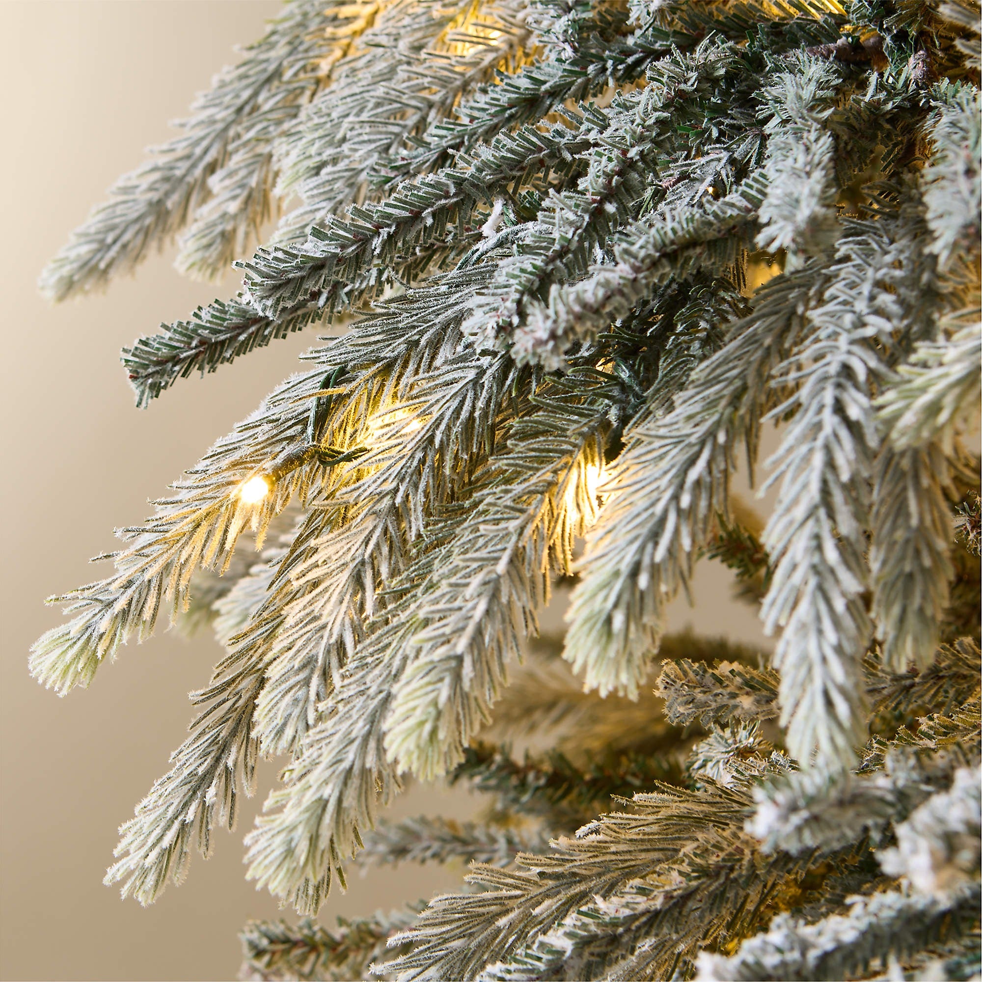 Faux Downswept Flocked Pine Pre-Lit LED Christmas Tree with Warm White Lights 9'