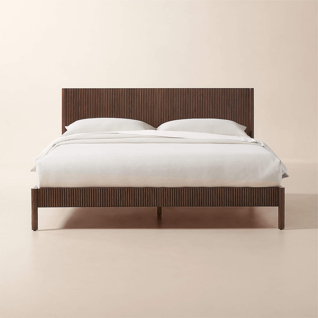 Siro Dark Mindi Wood King Bed