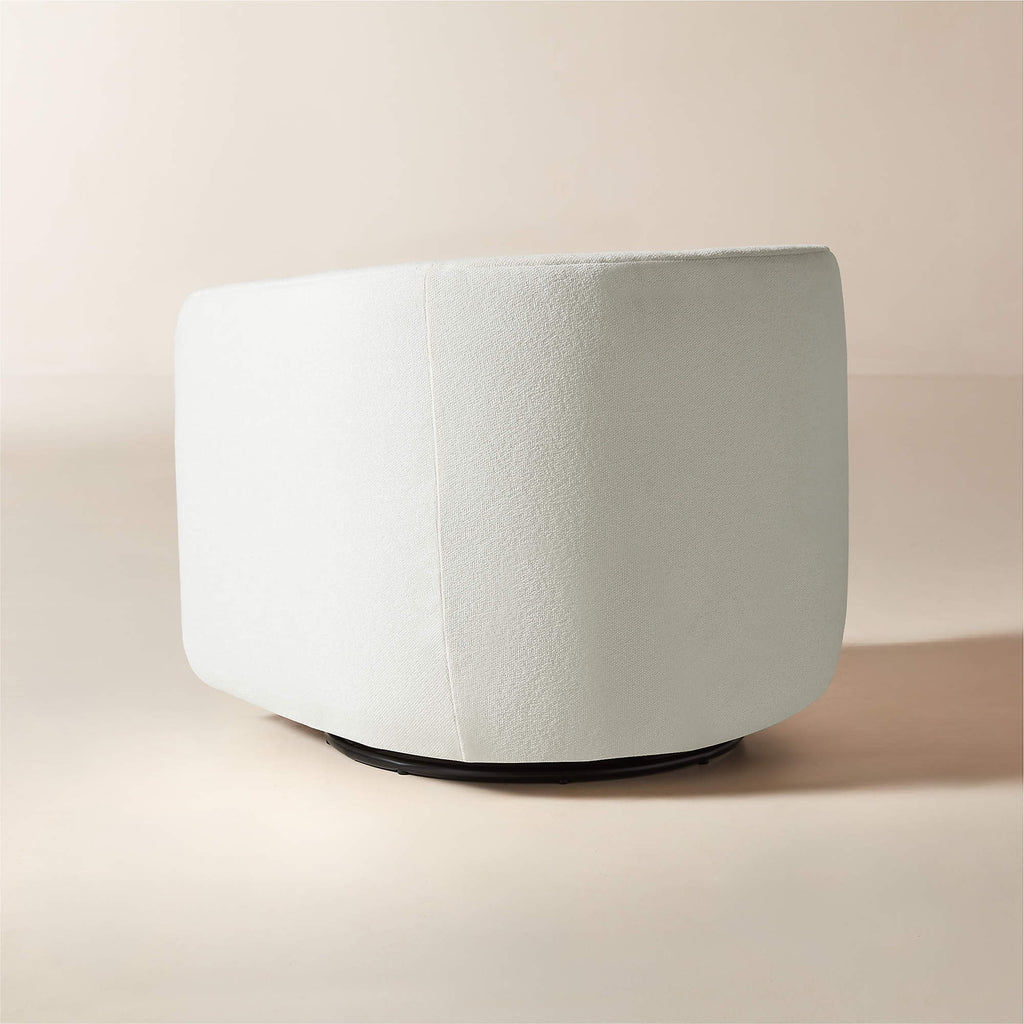 Sai White Performance Fabric Swivel Chair