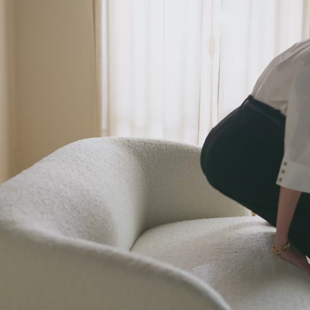 Gwyneth 68" Ivory Boucle Loveseat by goop